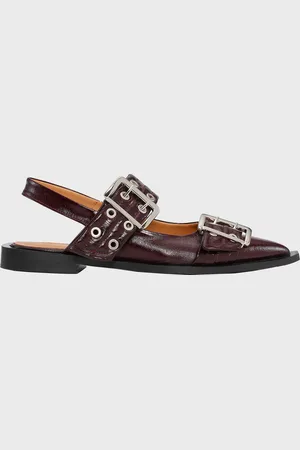 Ganni Ballerina Feminine Buckle Naplack EUR 36