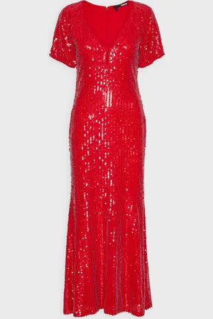 ROTATE Dress Sequins Midi V-Neck 34