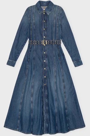 Ganni Dress Light Denim Maxi 34