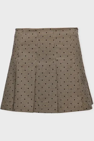 Ganni Skirt Flock Check Suiting Mini 34