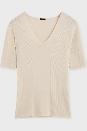 Joseph Top Fine Merino Rib V Neck S