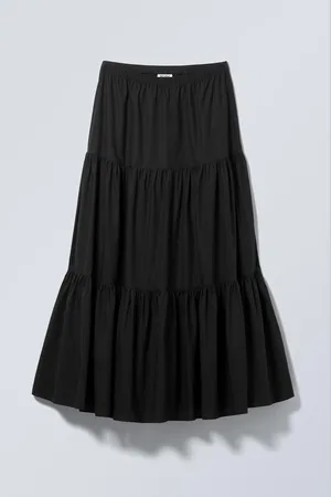 Weekday Tiered Maxi Poplin Skirt