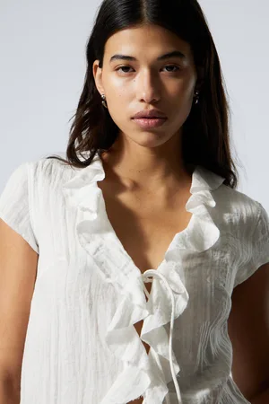 Weekday Frilled Tie-Front Top