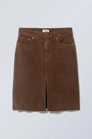 Weekday Washed Corduroy Midi Skirt