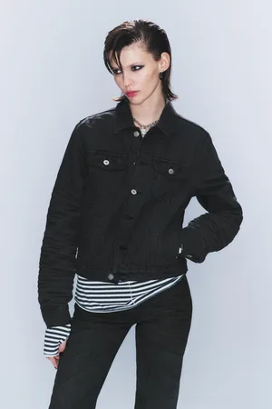 Cheap Monday CM x LB Issue Black Coated Unisex Denim Jacket