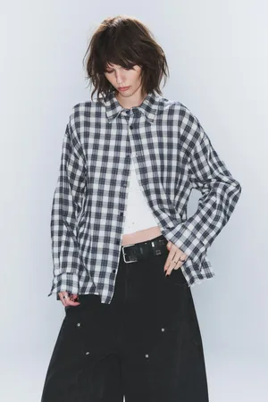 Cheap Monday CM x LB Checked Long-Sleeved Unisex Shirt