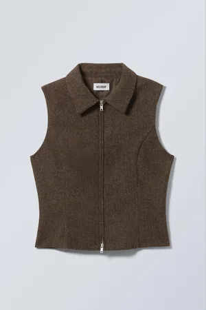 Weekday Slim Zip Vest Top