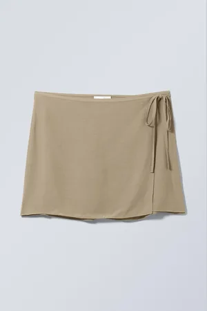 Weekday Tailored Viscose Mini Wrap Skirt
