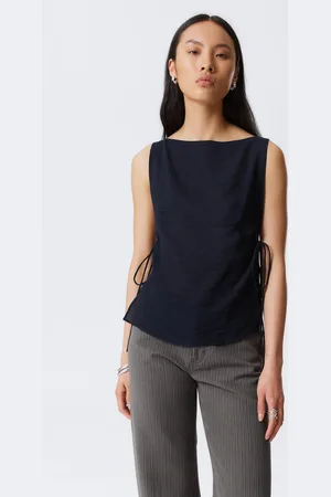 Weekday Sleeveless Boat-Neck Tie Top