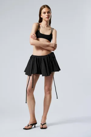 Weekday Flared Low Rise Pleated Mini Skirt