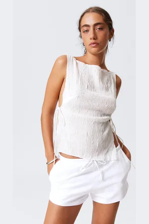 Weekday Sleeveless Boat-Neck Tie Top