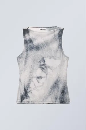 Weekday Annie Boat-Neck Printed Sleeveless Top