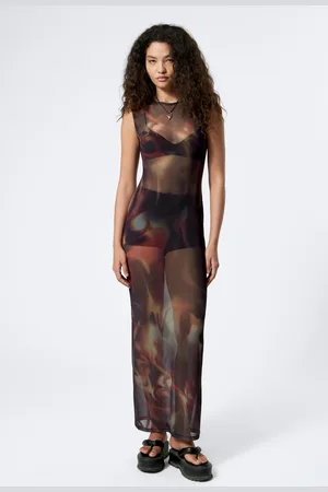 Weekday Printed Mesh Maxi Dress