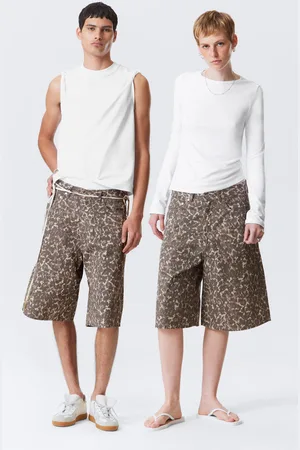Weekday Astro Loose Baggy Printed Cotton Twill Shorts