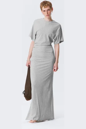 Weekday Gathered Short-Sleeved Maxi Dress