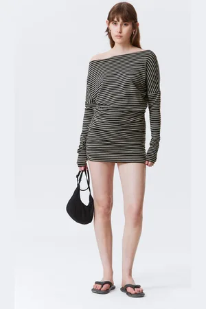 Weekday Draped Asymmetric Long-Sleeved Mini Dress