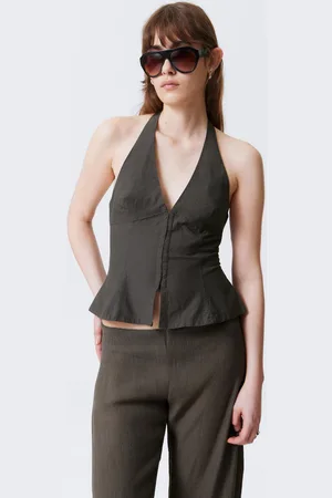 Weekday Tie-Back Hook-and-Eye Halterneck Top