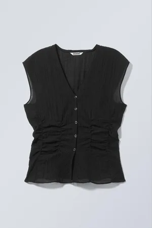 Weekday Cap-Sleeved Sheer Top