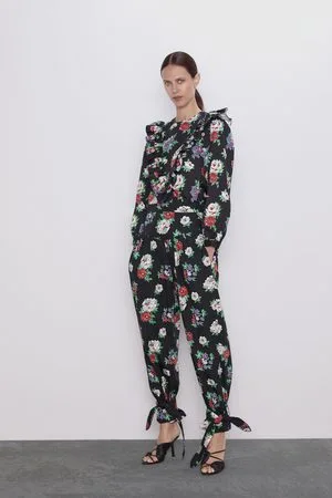 Zara Kvinder Bukser - Blomstrede bukser